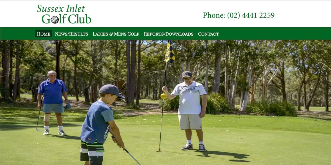 The previous Sussex Inlet Golf Club website